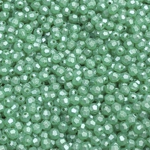COD 7622 - Contas Acrílicas Facetadas 6mm Verde Água - 10 Gramas