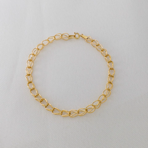 Pulseira Entrelaços 19cm em Ouro 18k