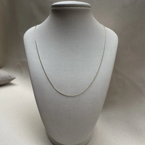 Colar de Ouro 18K Feminina Elo Português 45cm