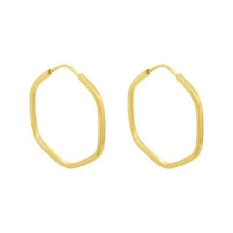 Brinco Argola Sextavada em Ouro 18K - comprar online