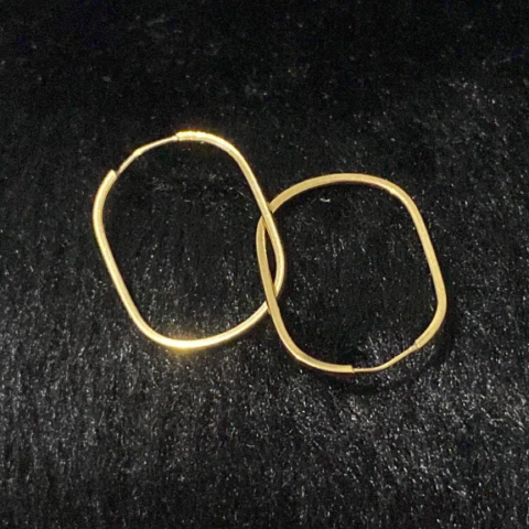 Argola de Ouro 18k Oval