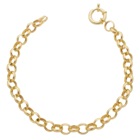 Pulseira Feminina Elo Português grossa em Ouro 18k – 19cm