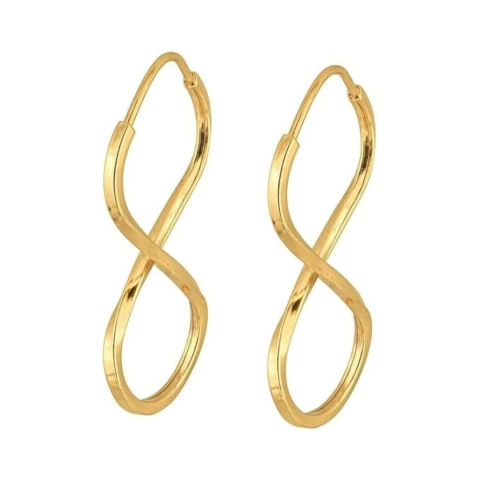 Brinco Argola Modelo Infinito Adulto em Ouro 18k - comprar online