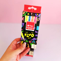 Lapiceras Roller Gel Fluo x6