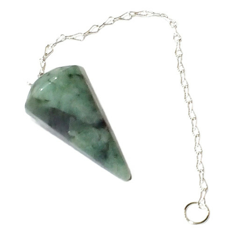 Pêndulo De Pedra Natural Esmeralda Facetado Para Radiestesia - comprar online