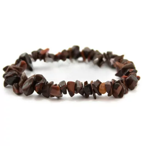 Pulseiras de cascalho em Olho de Tigre Vermelho - 02F