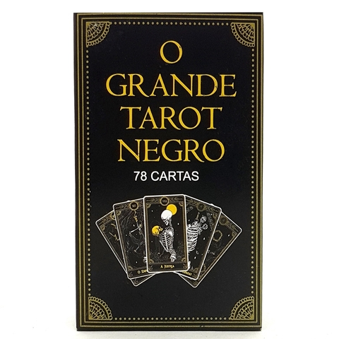 Tarô Marselha Tarot Negro com 78 Cartas