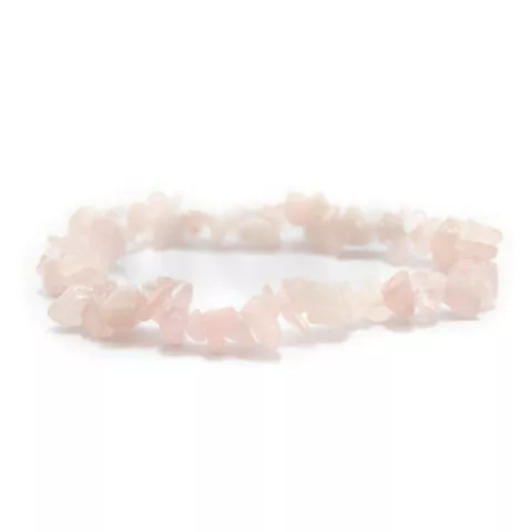 Pulseiras de Cascalho em Quartzo Rosa - 01F