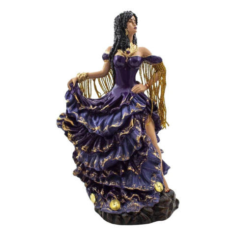 Imagem Cigana Lilas Luxo Resina Camasi em Resina - 25cm