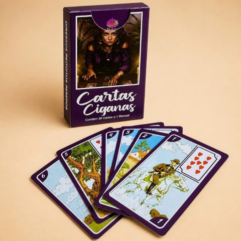 Baralho Cartas Ciganas Roxo Deck 36 Cartas Oráculo Para Iniciantes