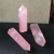 Ponto de Cristal Natural de Quartzo Rosa - Obelisco Hexagonal Polido à Mão (1 Peça) na internet