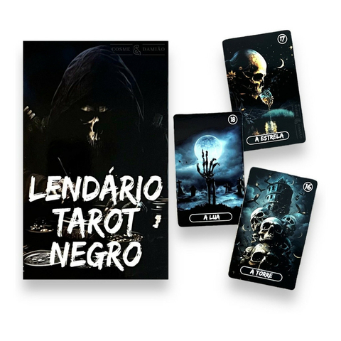 Tarot Negro Lendário 22 Cartas Oráculo Deck Plastificado Top