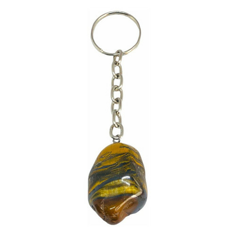Chaveiro Natural De Pedra Olho De Tigre - Proteção