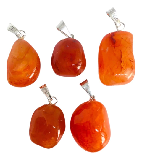 Pingente Natural Pedra Cornalina Polido - Pedra Energética - comprar online