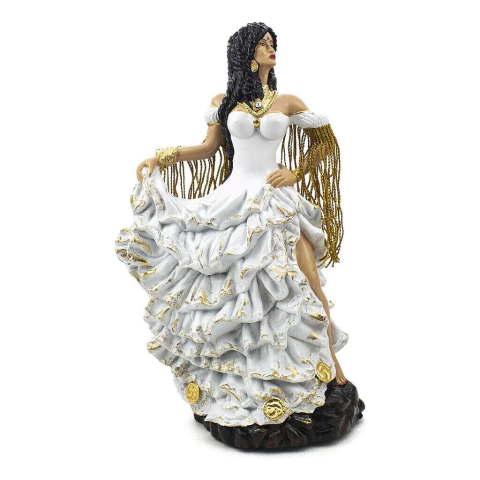 Imagem Cigana Branca Luxo Resina Camasi em Resina - 25cm