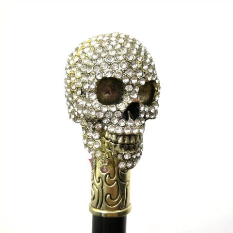 Bengala Espada Punhal Faca Camuflada Caveira Com Strass