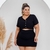 Conjunto Plus Size Feminino Cropped com Botões e Short Saia 0396 na internet