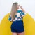 Conjunto Plus Size Cropped Amarrar Short + Cinto Veste 48 52 0139 na internet