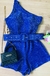Macaquinho Feminino Lurex Um Ombro Só com Cinto 0294