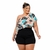 Conjunto PLus Size Feminino Estampado Short + Cinto Cropped 0437 - loja online