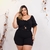 Macaquinho Plus Size Feminino Curto Amarrar Busto Com Cinto 0376