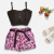 Conjunto Plus Size Feminino Cropped Short Estampado 1831 - Bellucy Modas