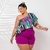 Conjunto PLus Size Feminino Estampado Short + Cinto Cropped 0437 - loja online