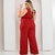 Macacão Plus Size Feminino Pantalona Fenda Lateral Com Cinto 0380 na internet