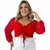 Cropped Plus Size Feminino Manga Longa Tule c Crodão Busto