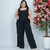 Macacão Plus Size Feminino Pantalona Fenda Lateral Com Cinto 0380 - loja online