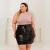 Imagem do Conjunto Plus Size Saia Couro Cargo e Blusa Gola alta 0635