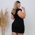 Vestido Feminino Plus Size Com Paetê no Busto e alça Babado na internet