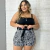 Conjunto Plus Size Feminino Cropped Short Estampado 1831 na internet