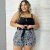 Conjunto Plus Size Feminino Cropped Short Estampado 1831 - Bellucy Modas