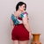 Imagem do Conjunto Feminino Plus Size Blusa Estampada e Short 0233