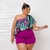 Conjunto PLus Size Feminino Estampado Short + Cinto Cropped 0437 - Bellucy Modas