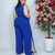 Macacão Plus Size Feminino Pantalona Fenda Lateral Com Cinto 0380 na internet