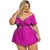 Macaquinho Plus Size Feminino Short Saia Aberto Cintura 0439 na internet