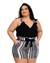 Conjunto Plus Size Feminino Blusa Lisa e Short Listrado 0451 - loja online