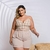Conjunto Plus Size Cropped Xadrex e Short Com Cinto Corrente 0438