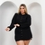 Chemise Vestido Plus Size Feminino Com Botões de Manga Longa