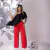 Conjunto Calça Pantalona + Crooped Bata Assimétrico 0486 - comprar online