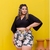 Conjunto Feminino Plus Size Cropped Transpassado Short 0220