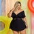 Macaquinho Plus Size Feminino Short Saia Aberto Cintura 0439 - Bellucy Modas