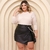 Conjunto Plus size Blusa Manga Longa + Shorts Saia Corrente 0503