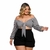 Conjunto Plus Size Feminino Cropped de Amarrar e Short 0421 na internet