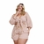 Conjunto Feminino Plus Size Cropped Estampado e Short Liso 0341