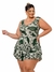 Macaquinho Plus Size Princesa Estampado Short Saia C Cordão 0354 - Bellucy Modas