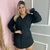 Vestido Chemise Plus Size Camisa Manga Longa de Botões 0250