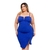 Vestido Plus Size Midi Alcinha Decote Tule Fenda c Tule 0466 na internet